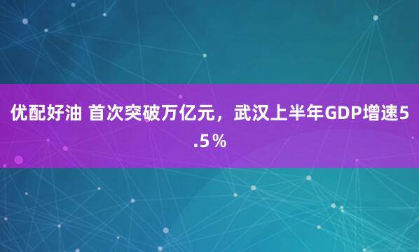 优配好油 首次突破万亿元，武汉上半年GDP增速5.5％