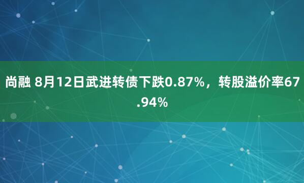 尚融 8月12日武进转债下跌0.87%，转股溢价率67.94%
