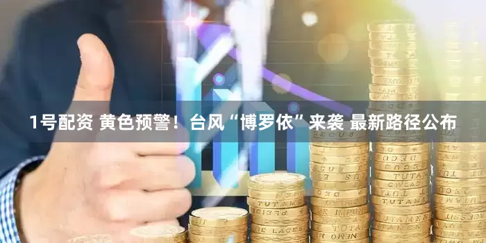 1号配资 黄色预警！台风“博罗依”来袭 最新路径公布